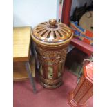 Doulton & Co Lambeth London. Early XX Century pottery cylindrical heater surround in treacle glaze