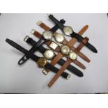 Eight Assorted Gent's Wristwatches, including Roamer, Invicta, Benrus, MuDu, Ogival, T E Russell
