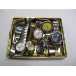 Nine Assorted Gent's Wristwatches, including Bulova, Ralco, Fortis, Festina, Edox etc. (9)
