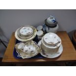 A Continental Limoges China Part Tea Service, printed and handpainted base G. D and Co. 1276, a