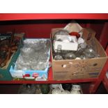 Pressed Glassware, storage jars, etc:- Two Boxes