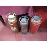 A Thomas A. Ashton Copper and Brass Fire Extinguisher, and two further fire extinguishers