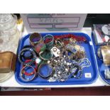 A Mixed Lot of Assorted Costume Jewellery, including beads, bangles, pendants, etc:- One Tray