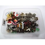 Rosary Beads, enamel pins, chain, medallion, etc:- One Box