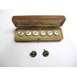 A Presentation Case of 2 X 3 Early XX Century Mother of Pearl Buttons, and two further buttons