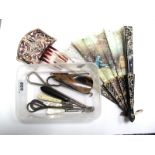 Decorative Haircomb, fan, button hooks, etc.