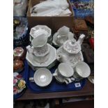 A Johnson Brothers Tea Service, comprising cups, saucers, teapot, milk jug, etc, all decorated