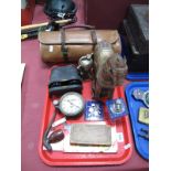 A Set of Hardwood Bowls, bias 2¼ with jack, in stitched tan leather carrying case, together with