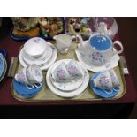 A Royal Albert Sorrento Pattern Teaset, of thirty two pieces, including teapot, jug and sugar bowl