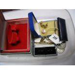 A Pair of 9ct Gold Gent's Cufflinks, together with a bangle "9ct Gold Metal Core", bar brooch,