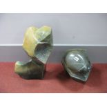 Two Shona Art Polished Mineral Abstract Studies, (chips).