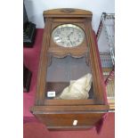 A Circa 1940's Mahogany Cased Regulator Wall Clock, having silvered dial, Westminster chimes and