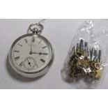 A W.W. Co Waltham; A Hallmarked Silver Cased Openface Pocketwatch, the signed dial with black