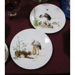 Two XIX Century Cabinet Plates, each with registration lozenge, "The Frogs Who Ask A King" and "
