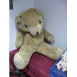 A Large Late XX Century Plush Teddy Bear, 58", 147cms high, bead filled.