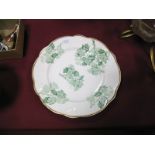 "Rockingham Works Brameld Manufacturers To The King" Plate, hawthorn pattern in green on a white