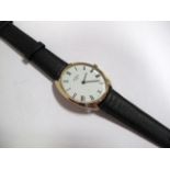 Rotary; A Gent's Wristwatch, the signed oval dial with black Roman numerals, within plain case,