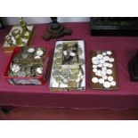 A Large Quantity of Old Watch Parts, including clock faces on tray, pocket watch cases, some working