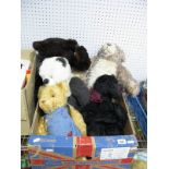 Five Collectors Teddy Bears, "Trumper" by Gund, "Panda" by the Naughty Bear Co, Black Bear by