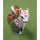 A Royal Crown Derby Paperweight, modelled as Welbeck Squirrel, limited edition No. 542/1250, gold