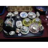 Old Tupton Ware Pickle Jar, pair of Limoges coffee cans and saucers, pill boxes, etc:- One Tray
