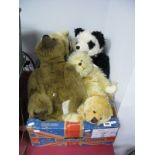 Five Collectors Teddy Bears, "Big Panda", no.265 of 500 by Hermann, Classic Collection Bear by Brand