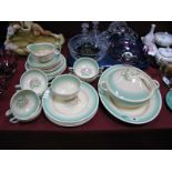 A Matched Susie Cooper "Dresden" Pattern Part Dinner Service, with floral decoration, (twenty-