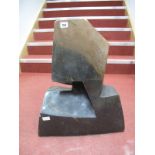 A Variegated Stone Sculpture, of abstract form, 60.5cms high.
