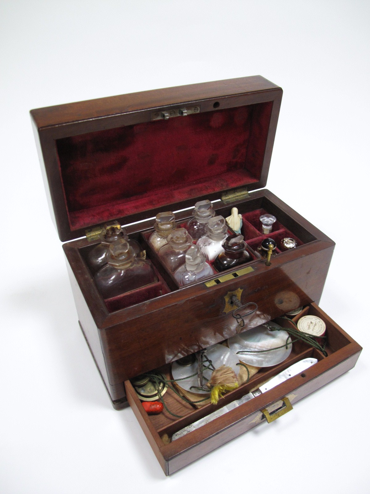 An Early Victorian Mahogany Domestic Medicine Chest, of rectangular form, the interior compartmented