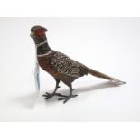 An Early XX Century Cold Painted Bronze Figure of a Pheasant, 11.5cms high.