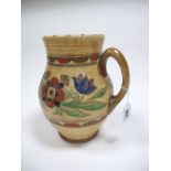 A 1930's Charlotte Rhead for Crown Ducal Pottery Jug Vase, of baluster form with loop handle, tube-