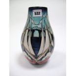 A Moorcroft Pottery Vase, tubelined and decorated in the City of Sails design by Vicky Lovatt, shape