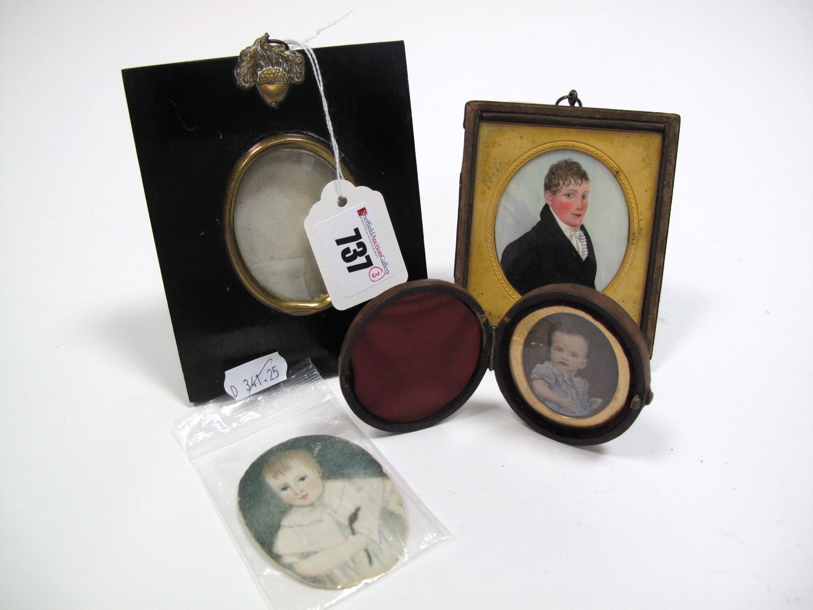 An Early XIX Century Miniature Portrait of a Gentleman, half length, watercolour on ivory, oval, 6.3