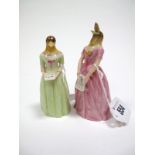 A Pair of Royal Worcester Examples, Diffidence and Confidence, modelled as caricatures of Jenny