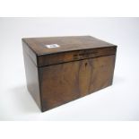 An Early XX Century Jerusalem Olive Wood and Parquetry Slope Top Stationery Box, the lid inscribed