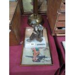 Circa 1930's Painted Spelter Novelty Golfing Figure and Print. (2)