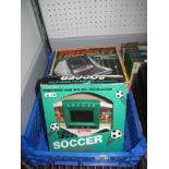 Two Boxed 1980's Electronic Handheld Games, Grandstand #11279 Firefox F7 with mains adaptor and