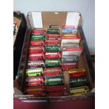 Twenty-Six 1:76th Scale Diecast Routemaster Buses by Corgi, Dinky, Budgie and Others. Condition