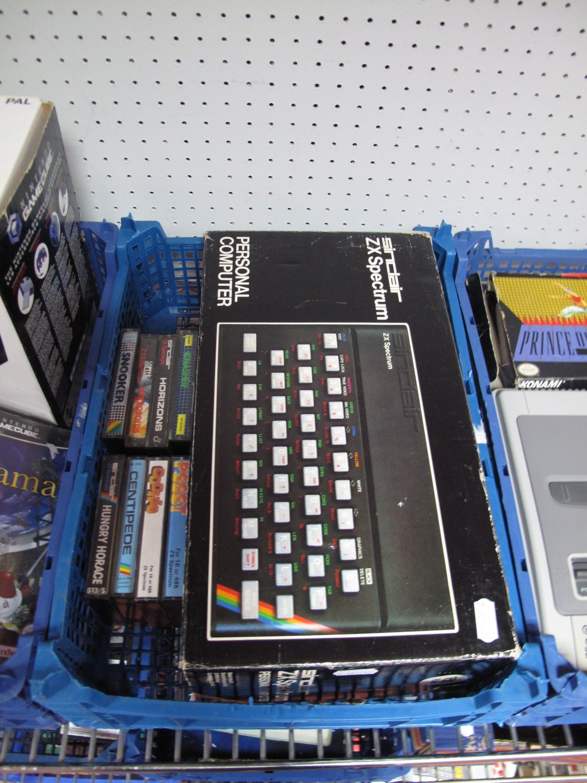 A Boxed Sinclair ZX Spectrum. 1982 with 16K RAM, power supply, cassette leads, basic programming