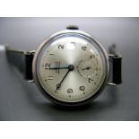 MOD Antichoc; A Continental Cased Trench Style Gent's Wristwatch, the signed dial with Arabic