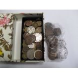 American Half Dollar 1968, Victorian and later pennies and three penny pieces, etc.