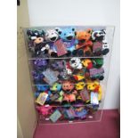 Twenty Beanie Bears, from the "Grateful Dead" series. In a perspex display case.