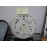 Pop Memorabilia - An Autographed Remo Drum Skin, relating to the Page/Plant 1995 Tour, signed