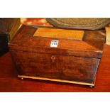 A 19th century mahogany tea caddy, of sa