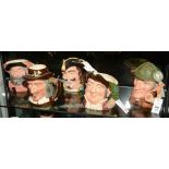 A group of five Royal Doulton character