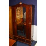 An early 20th century mahogany inlaid mi