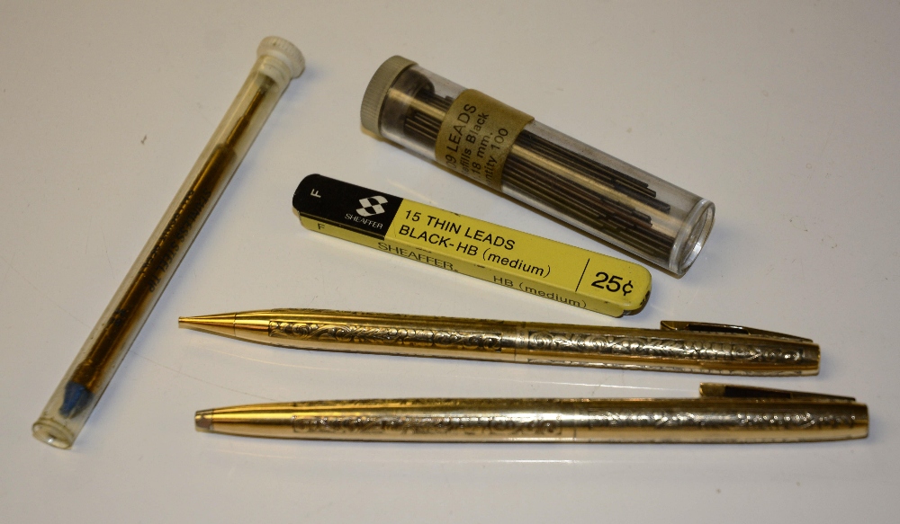 Two Sheaffer pens, marked 12k to mounts,