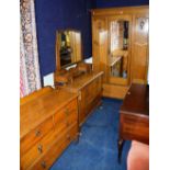 An early 20th century oak wardrobe, with