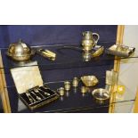 A quantity of plated wares, to include f
