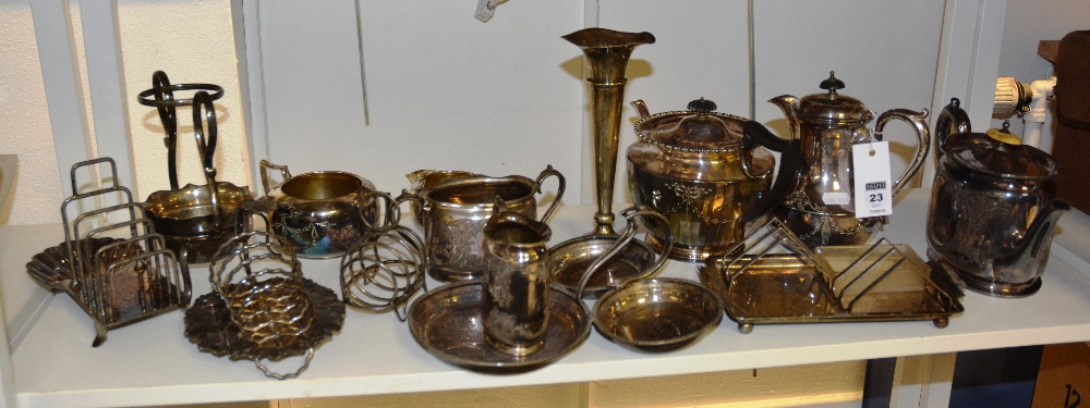 A quantity of plated wares, to include t